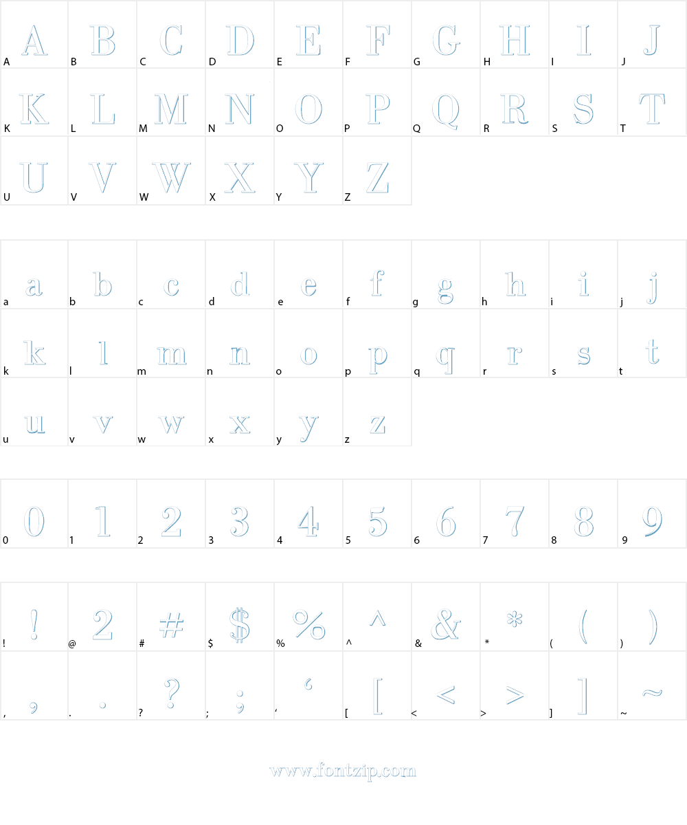 IntellectaBodoned Beveled Font Character